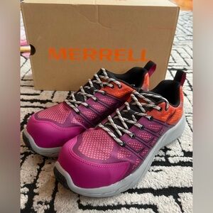 Merrell® Women's Sz 8 Work Moab Flight Carbon Fiber Work Shoes in Fuchsia